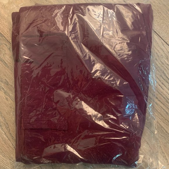 NWT DENIM & CO. ACTIVE TERRY STRAIGHT LEG PANTS WITH CARGO POCKET DEEP WINE XXS - Picture 9 of 9